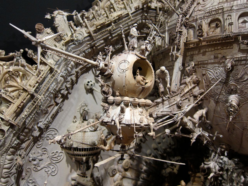 Illustration for article titled Kris Kuksi's Beautiful Art is Made From the Bones of Dead Model Kits